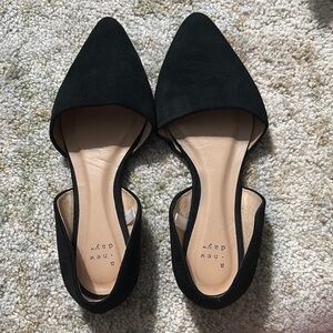 A New Day Black Flats with Asymmetrical Cutout Design